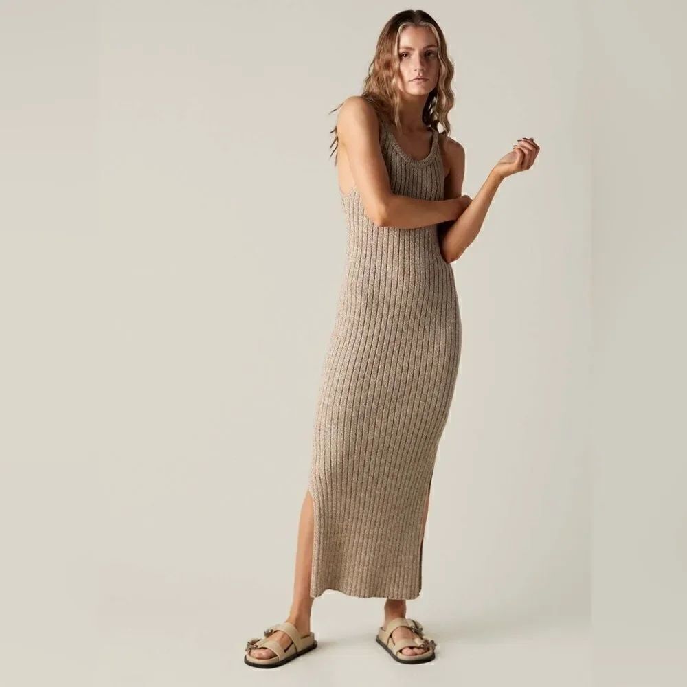 NWT Closed Moulin Knit Midi Tan Dress Strap Nutmeg Size S - Picture 5 of 10